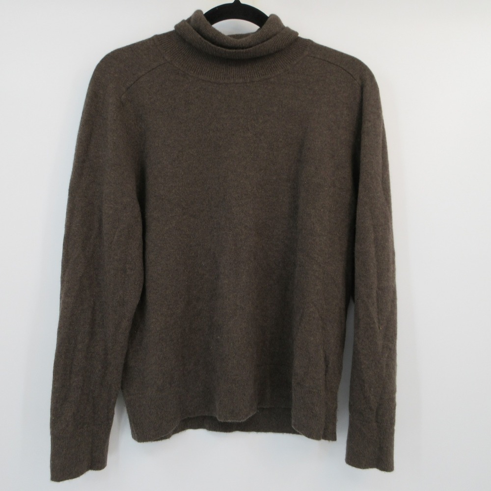 Quince Brown 100% Mongolian Cashmere Turtleneck Sweater Womens Large